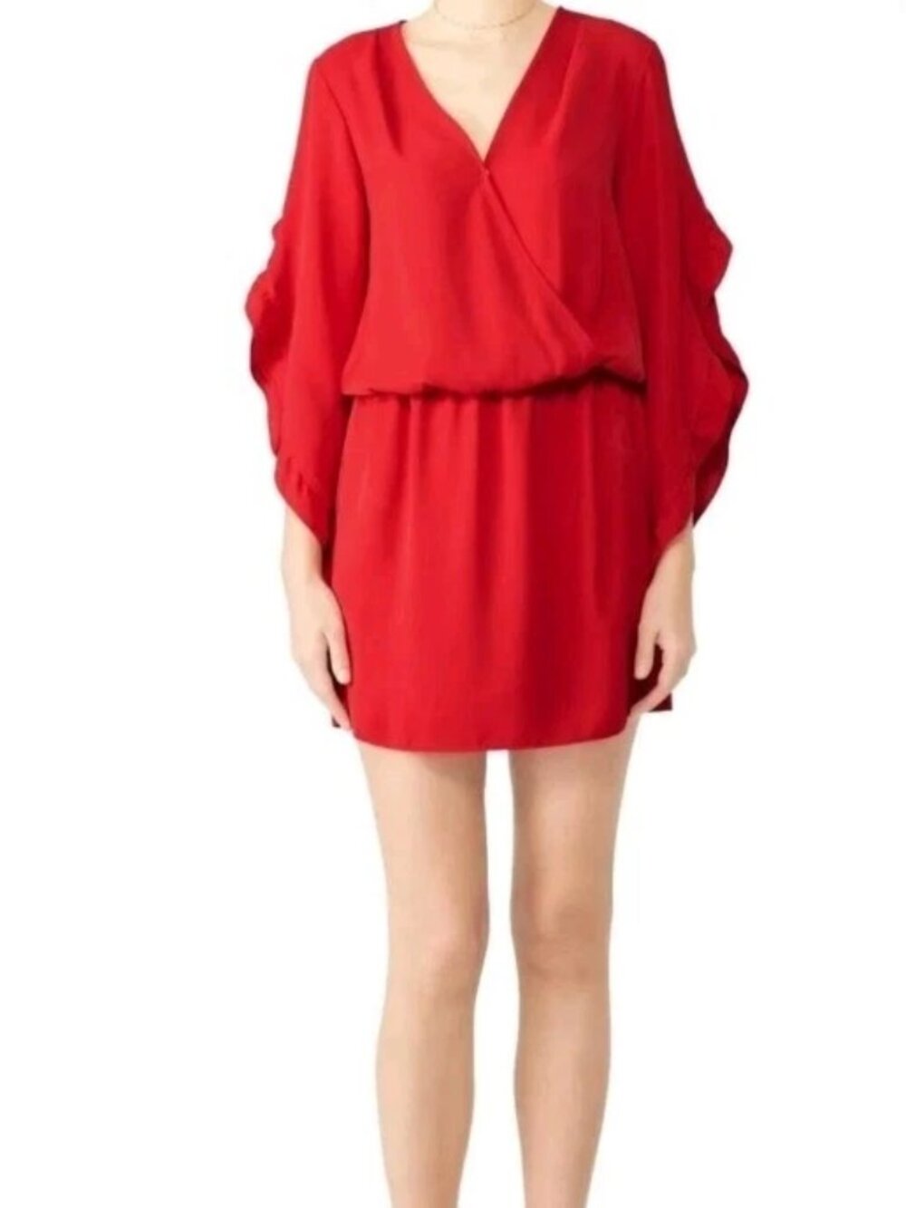 Amanda Uprichard Red Ruffled Feminine Red Dress S